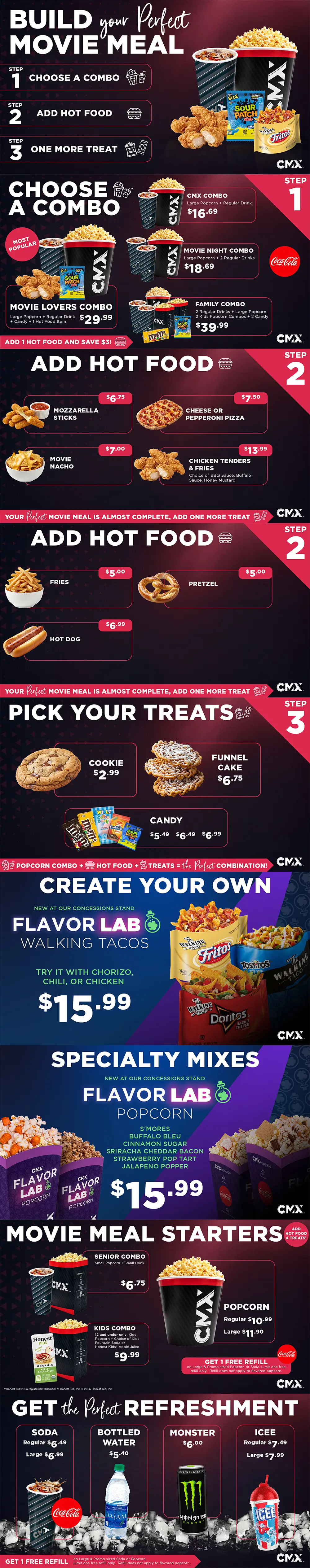 CMX Cinemas Pinnacle 14 Menu