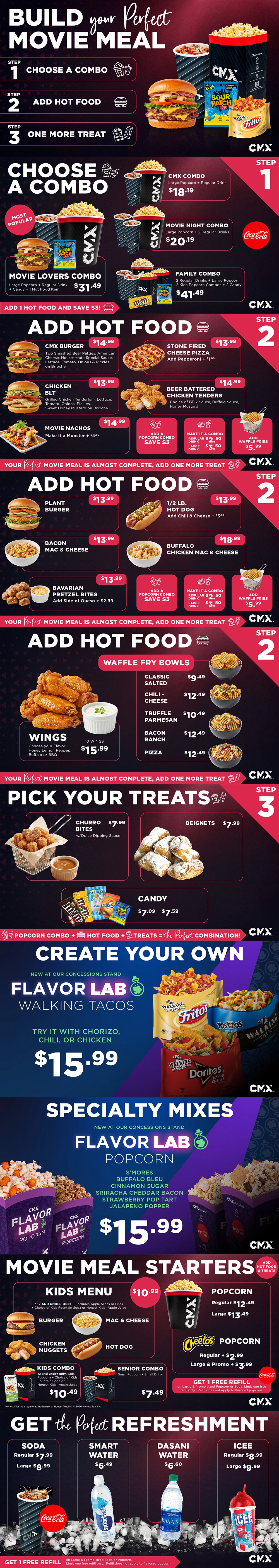 CMX Cinemas Tyrone Luxury 10 Menu