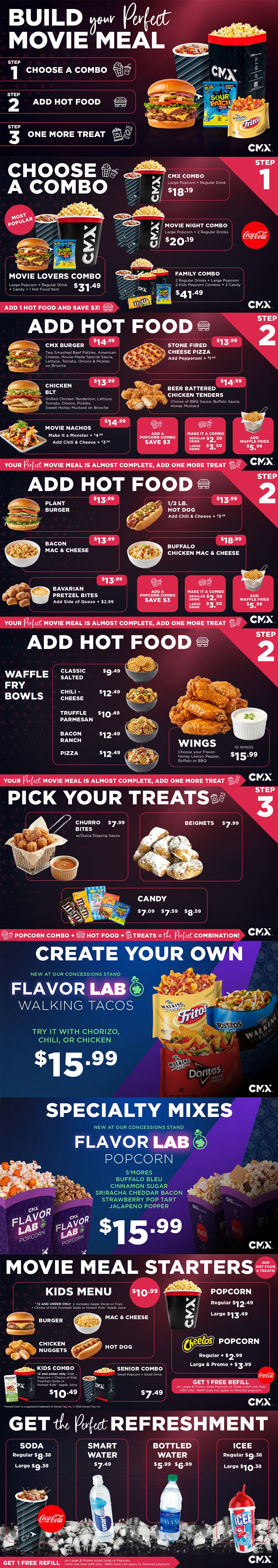 CMX Cinemas Wellington 10 Menu