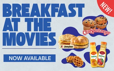 New - enjoy breakfast at the movies! Our newest offering now available