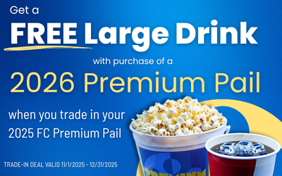 2026 TRADE IN DEAL ENDS 12/31/25, get a free large drink when you buy a new 2026 pail and trade in your previous 2025 pail