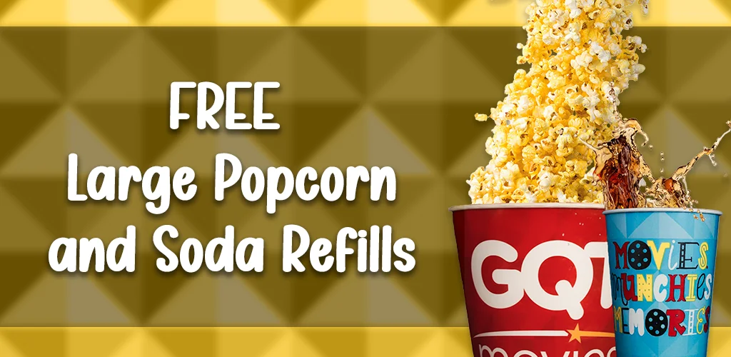 FREE Large Popcorn & Soda Refills Promo Image