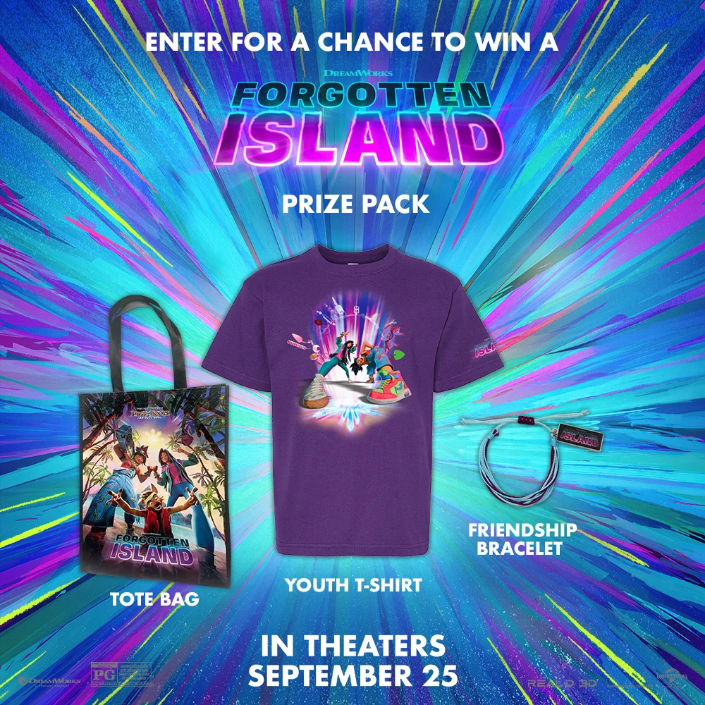 Forgotten Island movie themed items: Tote Bag, Youth T-Shirt, Friendship Bracelet