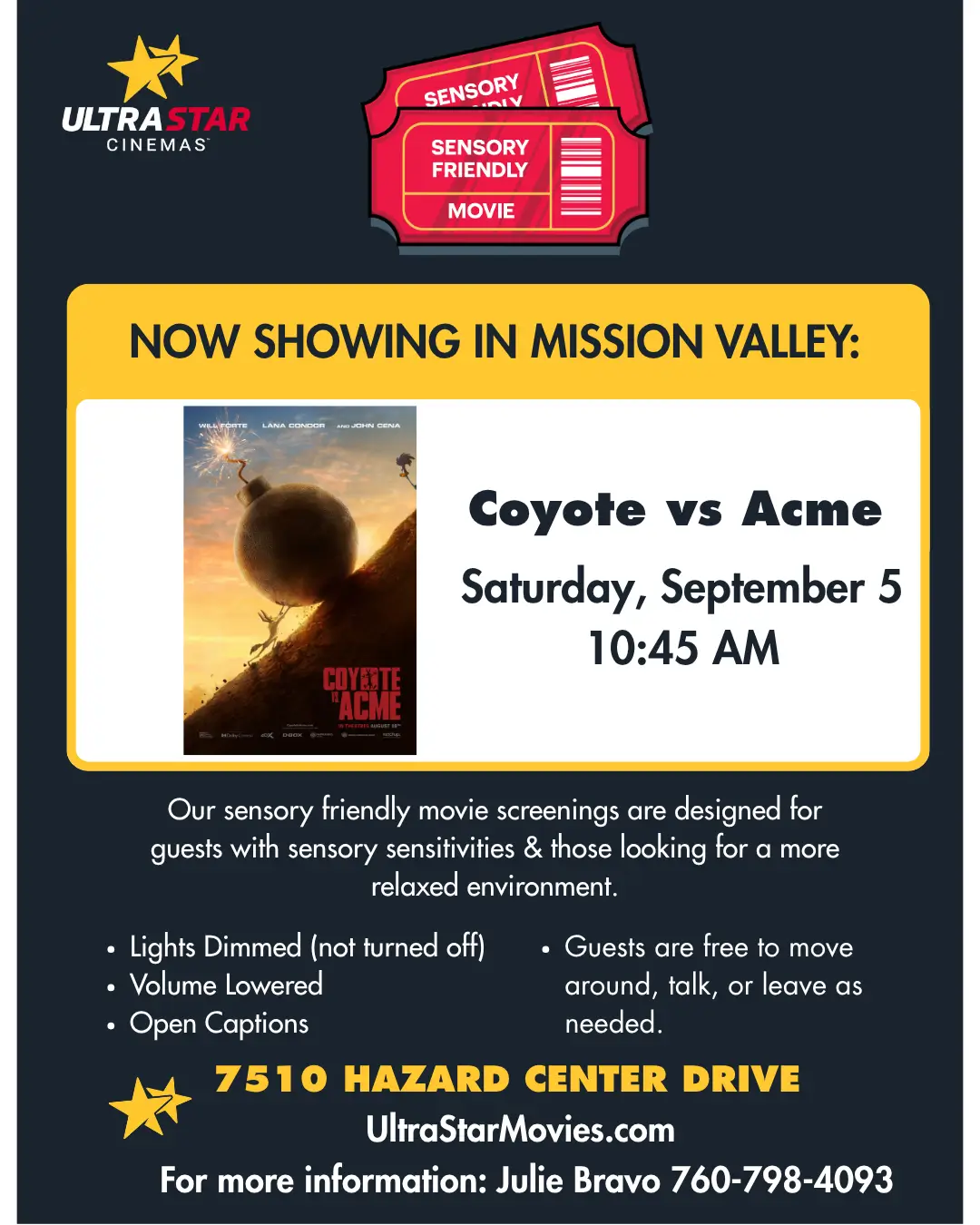 Sensory Friendly Movie Flyer