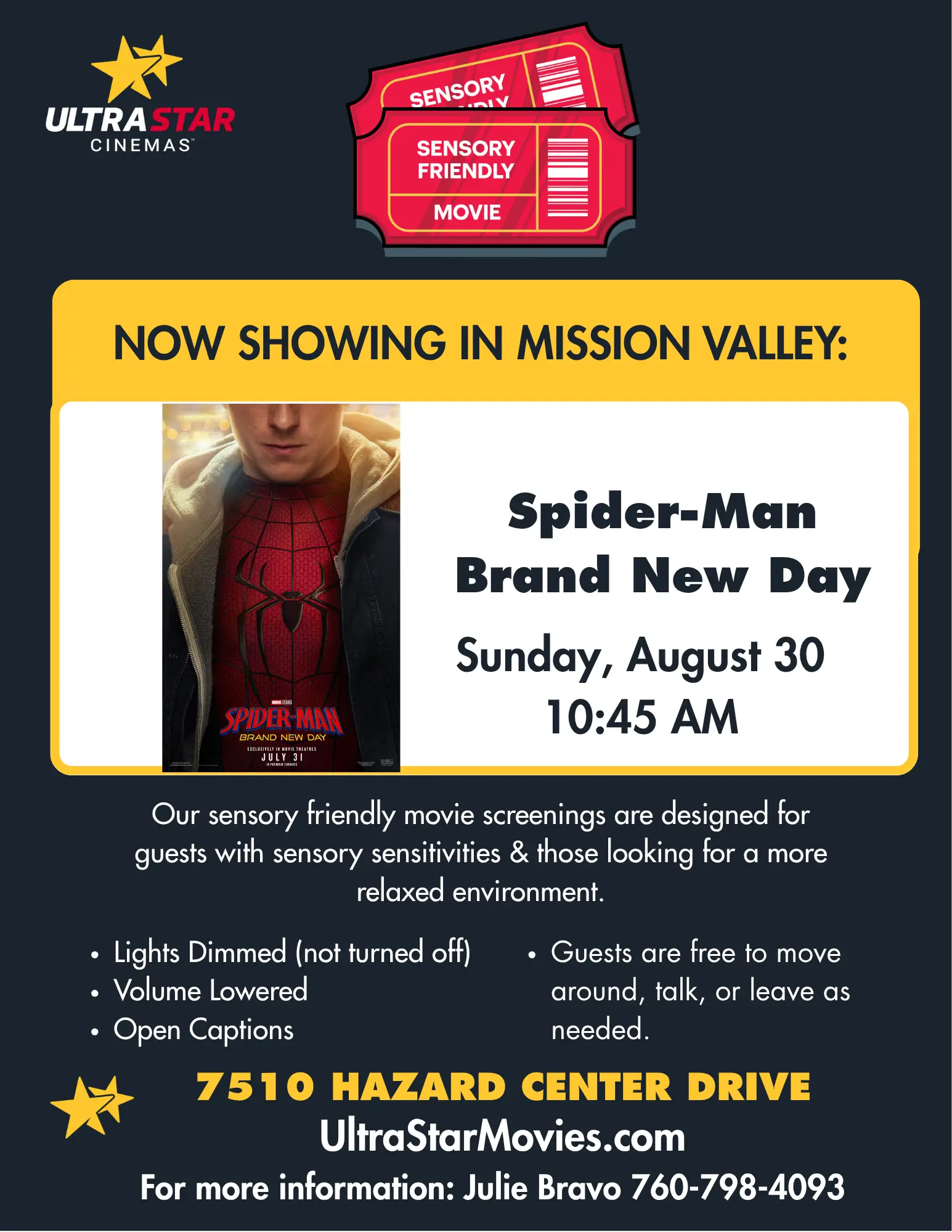 Sensory Friendly Movie Flyer